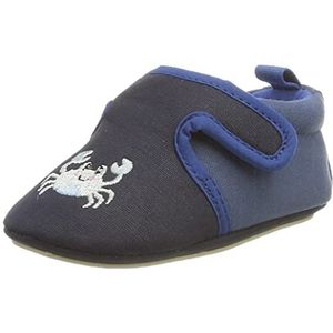 Sterntaler Uniseks baby kruipschoenen, antislip zool, klittenbandsluiting, krabmotief, kleur: marine, maat: 23/24, marineblauw