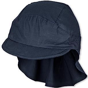 Sterntaler® Beanie Schirmmütze mit Nackenschutz Basic (1-St., Erstlingsmütze bedruckt mit Sternen UV-Sonnenschutz 50) Kindermütze mit Schirm aus UV-Popeline unifarben