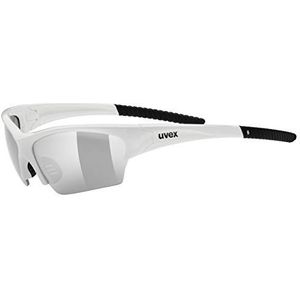 uvex sunsation - sportbril voor dames en heren - gespiegeld - drukvrij draagcomfort & perfecte pasvorm - white black/silver - one size