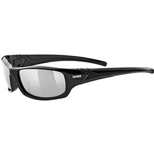 uvex sportstyle 211 - sportbril voor dames en heren - gespiegeld - drukvrij draagcomfort & perfecte pasvorm - black/litemirror silver - one size