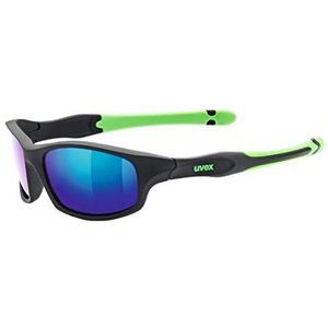uvex sportstyle 507 - zonnebril voor kinderen - gespiegeld - incl. hoofdband - black matt green/green - one size