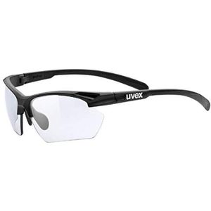 uvex sportstyle 802 V small - sportbril voor dames en heren - meekleurend - condensvrij - black matt/smoke - one size