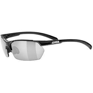 uvex sportstyle 114 - outdoorbril voor dames en heren - gespiegeld - incl. verwisselbare brilglazen in filtercategorieën 0, 1 en 3 - black matt/silver - one size