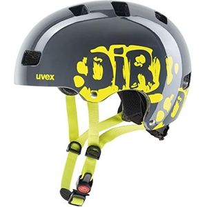 uvex kid 3 - robuuste fietshelm voor kinderen - individueel passysteem - geoptimaliseerde ventilatie - dirtbike grey-lime - 51-55 cm