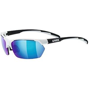 uvex Unisex sportbril voor volwassenen 114 met verwisselbare glazen, matwit blauw, Eén maat