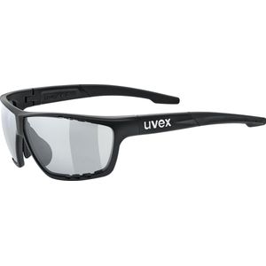 uvex sportstyle 706 V - sportbril voor dames en heren - meekleurend - condensvrij - black matt/smoke - one size