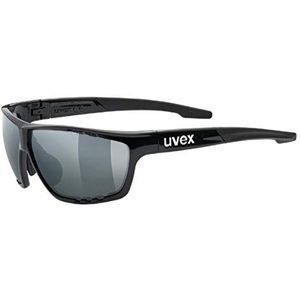 uvex Sportstyle 706, sportbril voor volwassenen, uniseks, zwart/zilver, één maat, zwart.