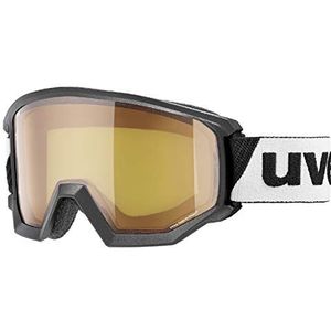 uvex Athletic LGL Skibril, uniseks, voor volwassenen, zwart/lasergoud lite-blauw, eenheidsmaat