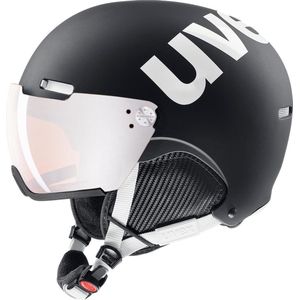 uvex hlmt 500 visor - skihelm voor dames en heren - met vizier - individueel passysteem - black-white matt - 52-55 cm