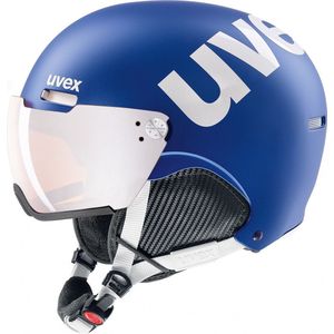 uvex hlmt 500 visor - skihelm voor dames en heren - met vizier - individueel passysteem - cobalt-white matt - 52-55 cm