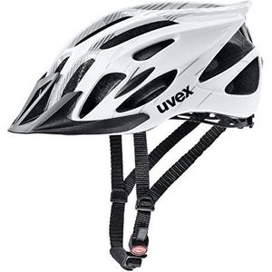 uvex Flash Lichte en veelzijdige helm voor dames en heren, individuele maatverstelling, binnenkant wasbaar, wit/zwart, 53-56 cm