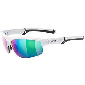 uvex sportstyle 226 - sportbril voor dames en heren - gespiegeld - drukvrij draagcomfort & perfecte pasvorm - white/green - one size