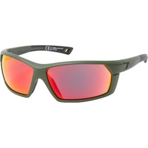 uvex sportstyle 225 - sportbril voor dames en heren - gespiegeld - drukvrij draagcomfort & perfecte pasvorm - olive green/red - one size