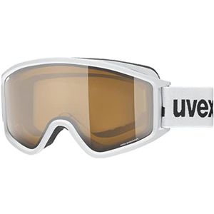 uvex g.gl 3000 P - skibril voor dames en heren - gepolariseerd - vergroot en condensvrij gezichtsveld - white matt/brown-clear - one size