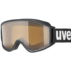 uvex g.gl 3000 P - skibril voor dames en heren - gepolariseerd - vergroot en condensvrij gezichtsveld - black matt/brown-clear - one size