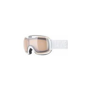 uvex Downhill 2000 S V Skibril voor mannen en vrouwen, met variabele tint en spiegeleffect, anti-condens, wit/zilver-transparant, één maat