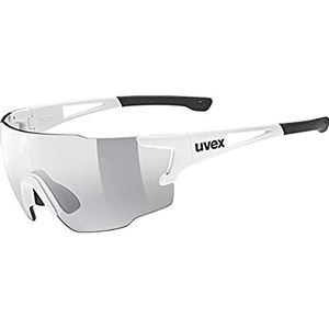 uvex Sportstyle 804 V Sportbril voor dames en heren, variabele tint, anti-condens, wit/rook, eenheidsmaat