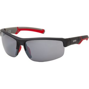 uvex sportstyle 226 - sportbril voor dames en heren - gespiegeld - drukvrij draagcomfort & perfecte pasvorm - grey red/ltm. silver - one size