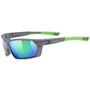 uvex Sportstyle 225 Sportbril voor volwassenen, uniseks, grijs/groen, eenheidsmaat