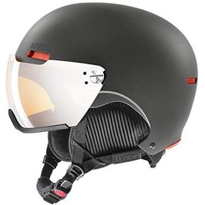 uvex hlmt 500 visor - skihelm voor dames en heren - met vizier - individueel passysteem - dark slate orange matt - 52-55 cm