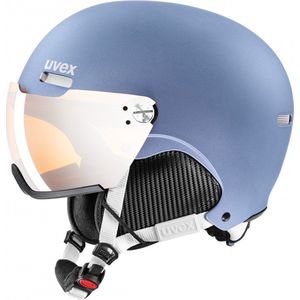 uvex hlmt 500 visor - skihelm voor dames en heren - met vizier - individueel passysteem - dust blue matt - 52-55 cm