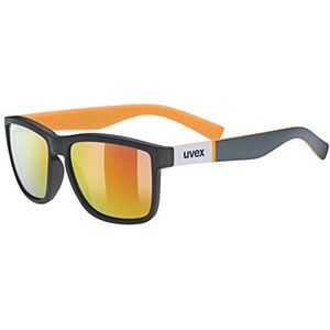 uvex LGL 39 - zonnebril voor dames en heren - gespiegeld - filtercategorie 3 - grey matt orange/mirror red - one size