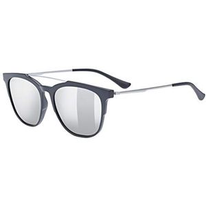 uvex LGL 46 - zonnebril voor dames en heren - gespiegeld - filtercategorie 3 - black matt/silver - one size