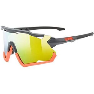 uvex sportstyle 228 - sportbril voor dames en heren - condensvrij - verwijderbaar frame - grey matt orange/orange - one size