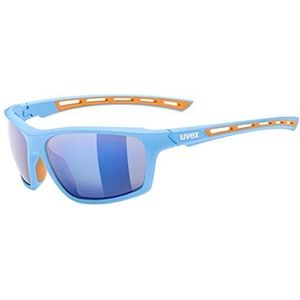 uvex Sportstyle 229 Sportbril voor volwassenen, blauw/spiegelend, eenheidsmaat