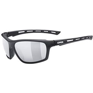 uvex sportstyle 229 - sportbril voor dames en heren - gespiegeld - drukvrij draagcomfort & perfecte pasvorm - black matt/silver - one size