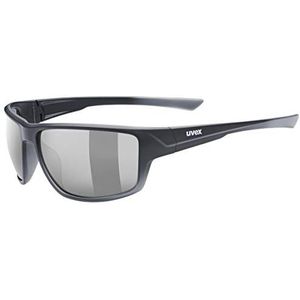 uvex sportstyle 230 - sportbril voor dames en heren - gespiegeld - filtercategorie 3 - black matt/silver - one size