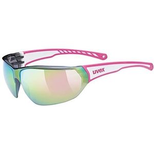 uvex sportstyle 204 - sportbril voor dames en heren - gespiegeld - drukvrij draagcomfort & perfecte pasvorm - pink white/pink - one size