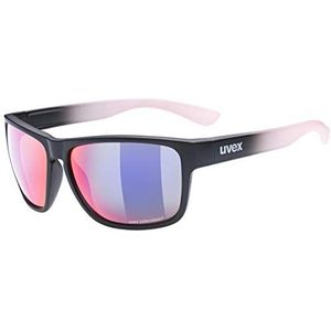 uvex LGL 36 CV - zonnebril voor dames en heren - contrastverhogend & gespiegeld - filtercategorie 3 - black matt rose/mirror plasma - one size