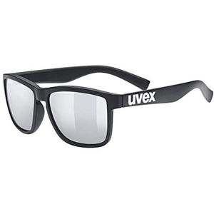 uvex LGL 39 - zonnebril voor dames en heren - gespiegeld - filtercategorie 3 - black matt/silver - one size