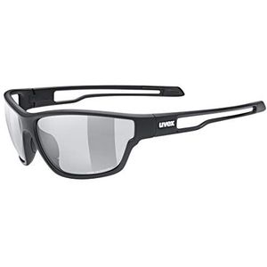 uvex sportstyle 806 V - outdoorbril voor dames en heren - meekleurend - condensvrij - black matt/smoke - one size