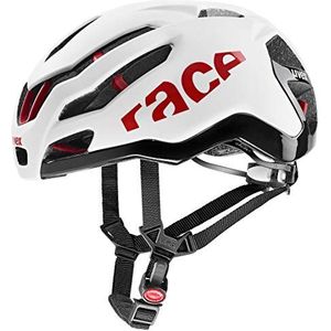 uvex race 9 - extreem lichte performance-helm voor dames en heren - aerodynamisch geoptimaliseerde ventilatie - geoptimaliseerde ventilatie - white - red matt - 57-60 cm