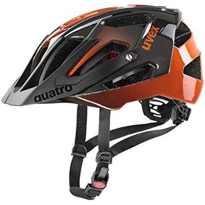 uvex quatro - veilige MTB-helm voor dames en heren - individueel passysteem - verstelbare afscherming - titan - orange - 56-60 cm