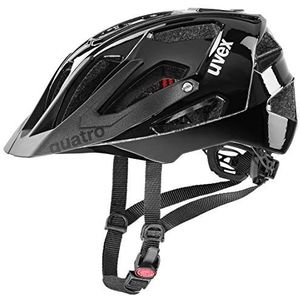 uvex quatro - veilige MTB-helm voor dames en heren - individueel passysteem - verstelbare afscherming - all black - 56-60 cm