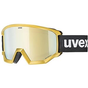 uvex Unisex - volwassenen Athtic CV - chroom skibril, goudkleurig, contrasterende versterkingen, geel chroom groen, Eén maat