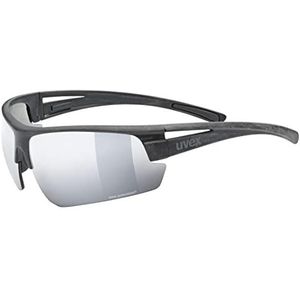 uvex sportstyle ocean P - sportbril voor dames en heren - gepolariseerd - van gerecycled materiaal - black matt/black-silver - one size