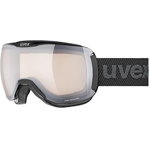 uvex downhill 2100 V Skibril voor dames en heren, kleuren, anti-condens, zwart/zilver gevarieerd/transparant, eenheidsmaat