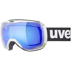 uvex downhill 2100 CV - skibril voor dames en heren - contrastverhogend - vervormings- & condensvrij - white matt/blue-green - one size