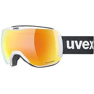 uvex Downhill 2100 PS, skibril, uniseks, volwassenen, wit (mat/oranje-groen), Eén maat
