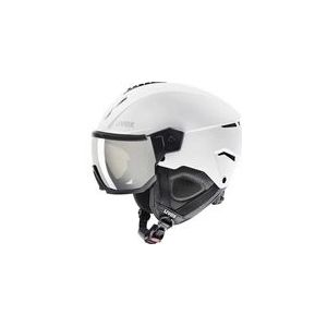 uvex instinct visor - skihelm voor dames en heren - met vizier - individueel passysteem - white-black matt - 59-61 cm