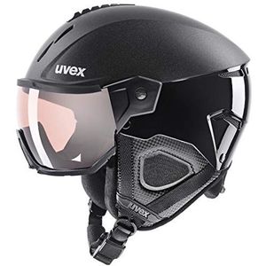 uvex instinct visor pro v - skihelm voor dames en heren - met vizier - individueel passysteem - black - 59-61 cm