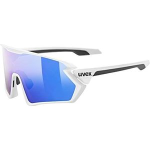 Uvex Sportstyle 231 Sportbril, uniseks, volwassenen, wit-mat/spiegelblauw, één maat