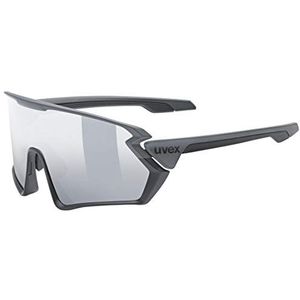 Uvex Sportstyle 231 Sportbril, uniseks, volwassenen, zwart-grijs mat/spiegelzilver, één maat