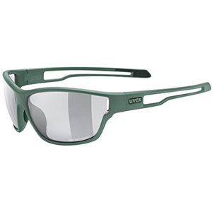 uvex Sportstyle 806 V sportbril voor volwassenen, uniseks, moss green mat/variomatic, één maat