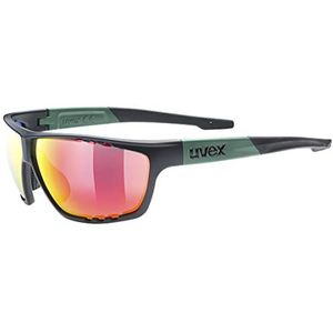 uvex sportstyle 706 - sportbril voor dames en heren - gespiegeld - condensvrij gezichtsveld - black moss matt/red - one size