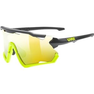 uvex Sportstyle 228 Sportbril voor volwassenen, uniseks, zwart geel mat/geel, één maat